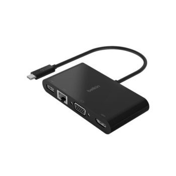 AVC005BK-BL Belkin USB-C Multimedia Adapter - HDMI, Ethernet, USB-A, USB-C, VGA, 4.33″, Black